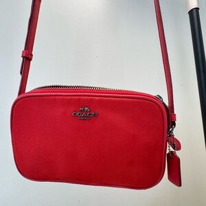 Coach Red Nylon Crossbody Camera Bag